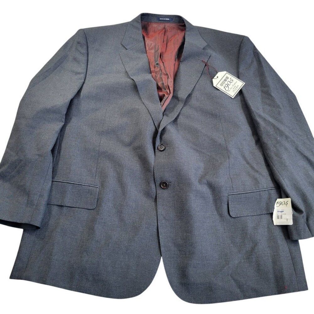 Jos A Bank Blazer Mens 52 Short Gray 100% Wool Lined Tags
